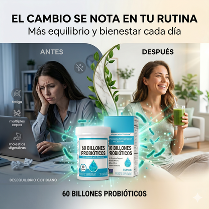 Probiótico 60 Billones CFU – Salud Digestiva, Inmunidad y Bienestar Total