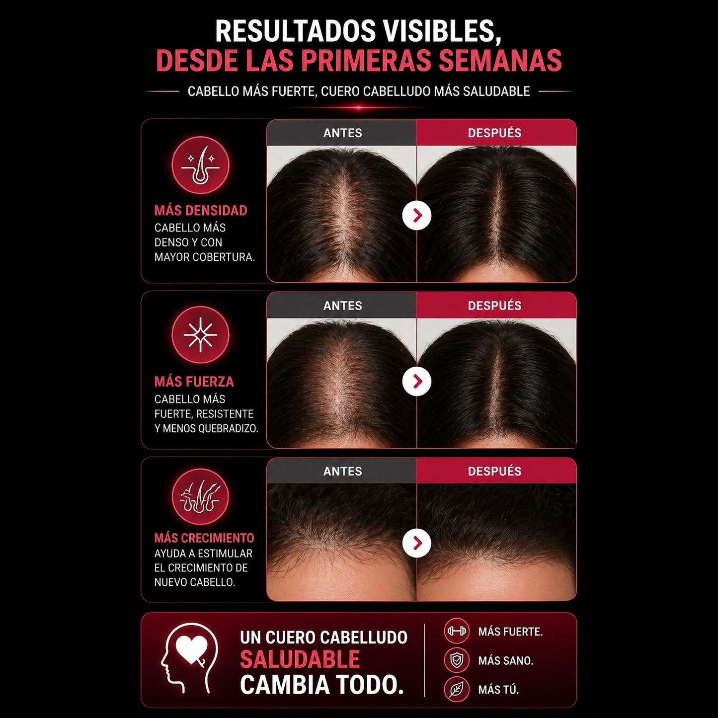 ScalpTech 3en1 – Cepillo Crecimiento Capilar con Luz Roja, Masaje y Vibración